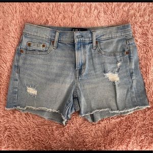 Mid-Rise cut-off denim jean shorts